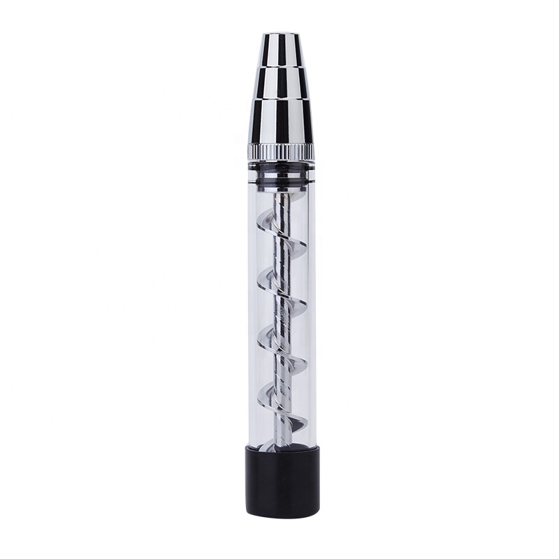 Best Seller Dry Herb 7P 3 in 1 Pipe Smoke Glass Vaporizer Twisty Glass Blunt-Silver