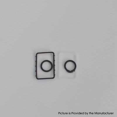 Replacement Silicone Gaskets Set for Mission XV DotBoro Tank - Black + White, 2 PCS Square + 2 PCS Round Sealing Ring