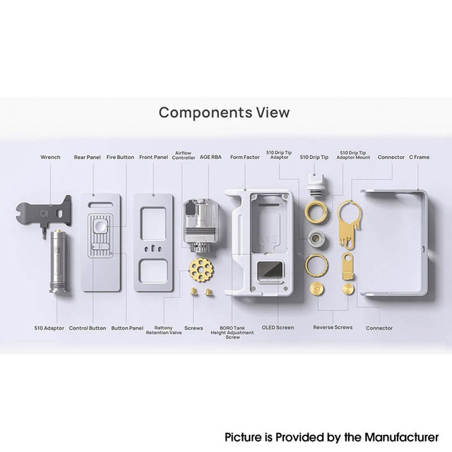Authentic Aspire Raga Aio Pod System Kit VW 5~75W, 1 x 18650, 4.5ml