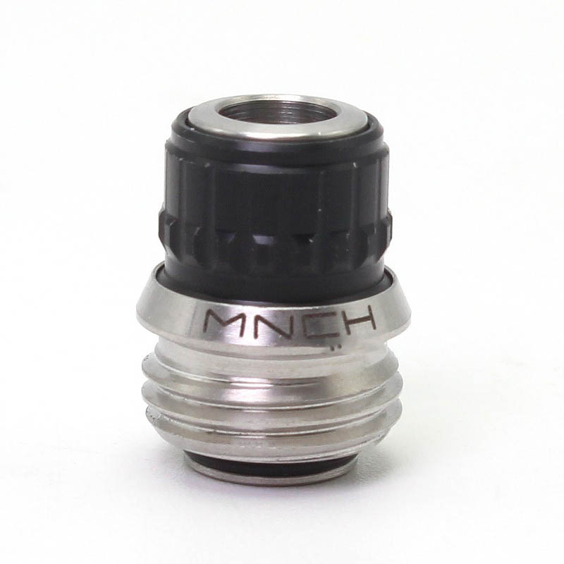 sxk monarchy mnch knob drip tip for bb / billet / boro aio box mod - ss316 + black pom + white pet + clear acrylic + ultem
