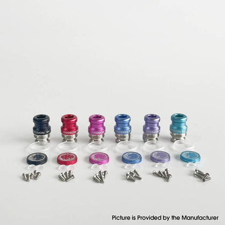 Mission XV DotMission Style Replacement Drip Tip + Button Set for dotMod dotAIO V2 Pod