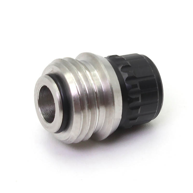 sxk monarchy mnch knob drip tip for bb / billet / boro aio box mod - ss316 + black pom + white pet + clear acrylic + ultem