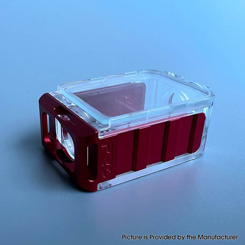Tank boro de style S-Proro pour SXK BB / Billet AIO Box Mod Kit - Red + Frost, aluminium + acrylique