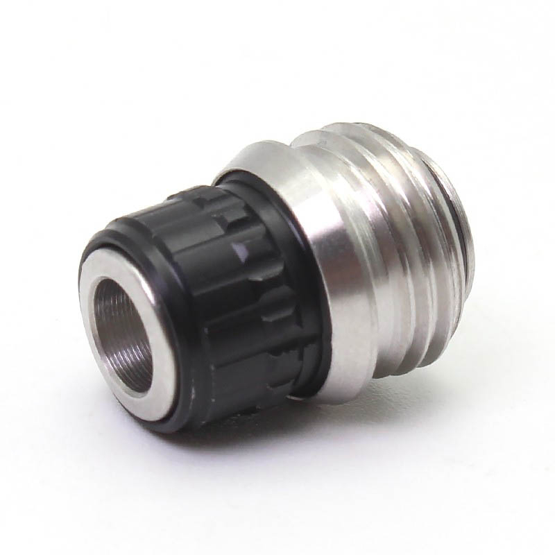 sxk monarchy mnch knob drip tip for bb / billet / boro aio box mod - ss316 + black pom + white pet + clear acrylic + ultem