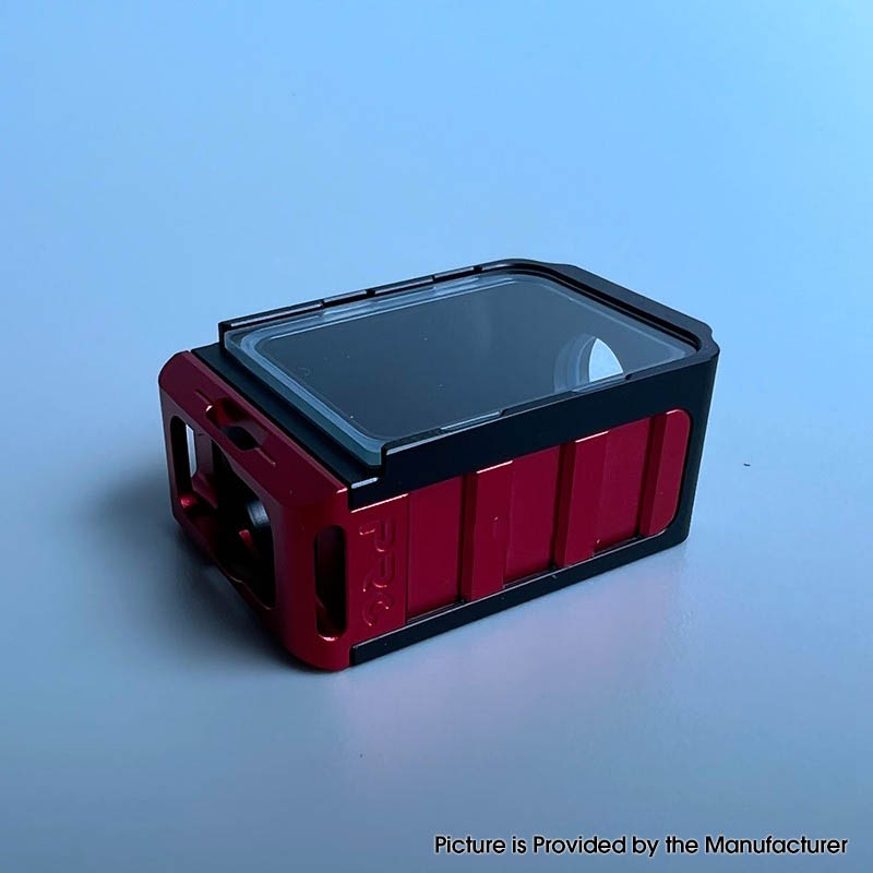 Tank boro de style S-Proro pour SXK BB / Billet AIO Box Mod Kit - Red + Frost, aluminium + acrylique