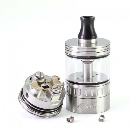 SXK nola style RTA再構築可能なアトマイザー - 銀、3.2ml、8pcsエアピン22mm直径