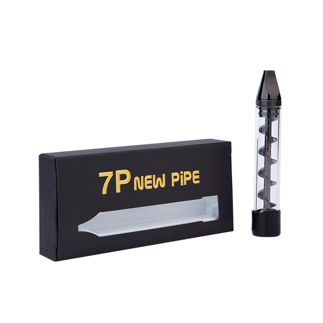 Twisty Glass Blunt neues Rohr flaches Mundstück Trockener Kräuter Vape Pen-Black