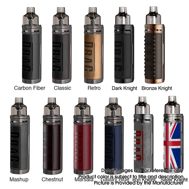 Authentic Voopoo Drag x 80w VW Mod POD SYSTEM Vape kit de partida 4.5ml 5 ~ 80W, 1 x 18650