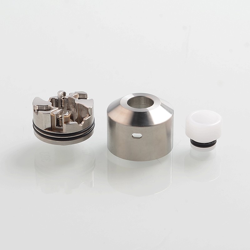 SXK NarEA Style RDA Rebuildable Dripping Atomizer w/ BF Pin - Silver, 316 Stainless Steel, 22mm Diameter