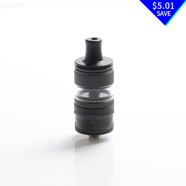 Authentic Auguse era mtl RTA Atomizer tangki yang dapat dibangun kembali - hitam matte, baja tahan karat + kaca, 3ml, diameter 22mm