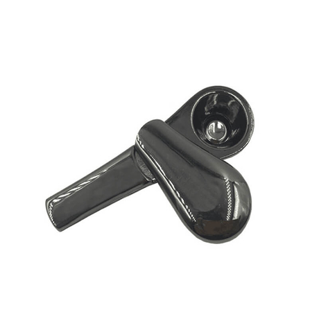 Stainless Portable Metal Spoon Magnet Smoking Tobacco Pipe with Magnetic Larger Bowl Pipe for Herbs- Black