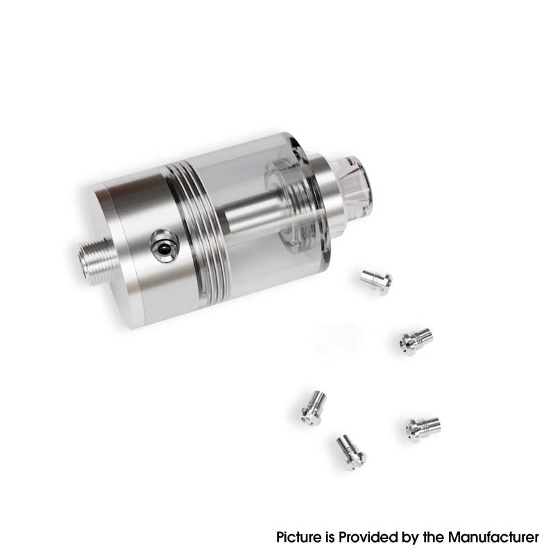 SXK Empire V Style RTA - Black/Silver, 3.5ml & 7 Airflow Pins (0.8-2.0mm), 23mm