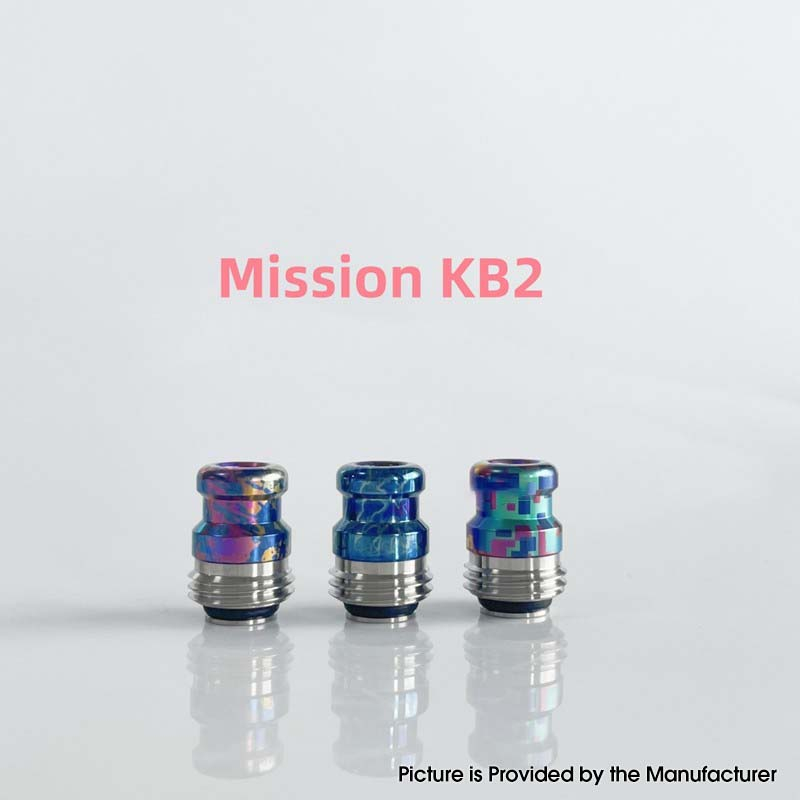 Rekavape Mission XV KB2 Style Drip Tip Set — Titanium + Stainless Steel Accessory for BB / Billet Boro