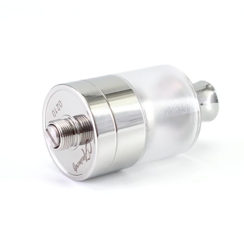 SXK Bastard V2 Style RTA – 3.5ml Rebuildable Tank Atomizer, Silver, 316 Stainless Steel + Acrylic, 22mm, 6 Air Pins Included