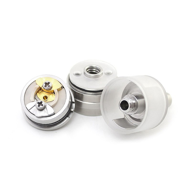 Monarchy J3S Style MTL RTA Rebuildable Tank Vape Atomizer - Silver, Stainless Steel + PCTG, 2.5ml, 22mm Diameter