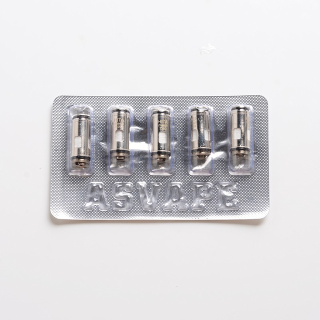Authentic Asvape Hita Mech Mod RBA Pod Vape Kit Replacement MTL Mesh Coil Head - Silver, 1.0ohm (5 PCS)