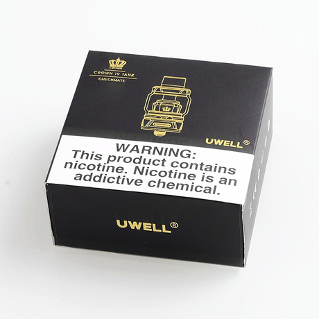 Authentic Uwell Crown 4 IV Sub Ohm Tank Clearomizer - Black, Stainless Steel + Pyrex Glass, 6ml, 0.4 Ohm, 28mm Diameter