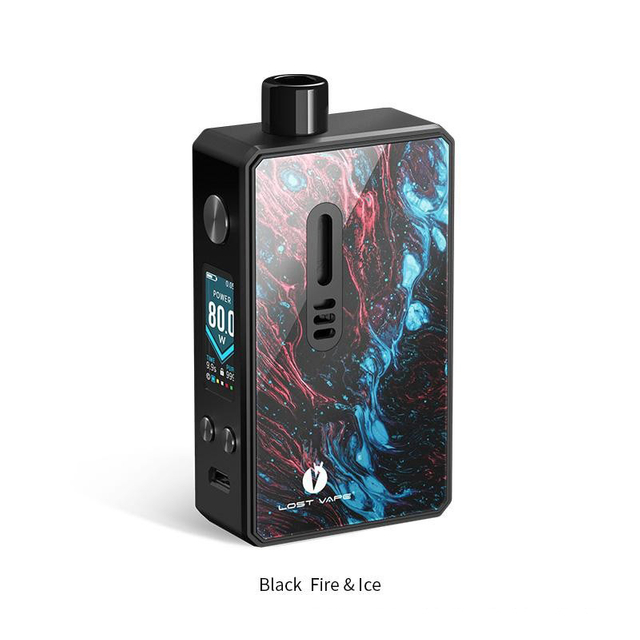 Authentic Lost Vape Gemini Hybrid Pod System Vape Mod Kit - Black Fire & Ice, 5~80W, 1 x 18650, 4.0ml, 0.2 / 1.0ohm