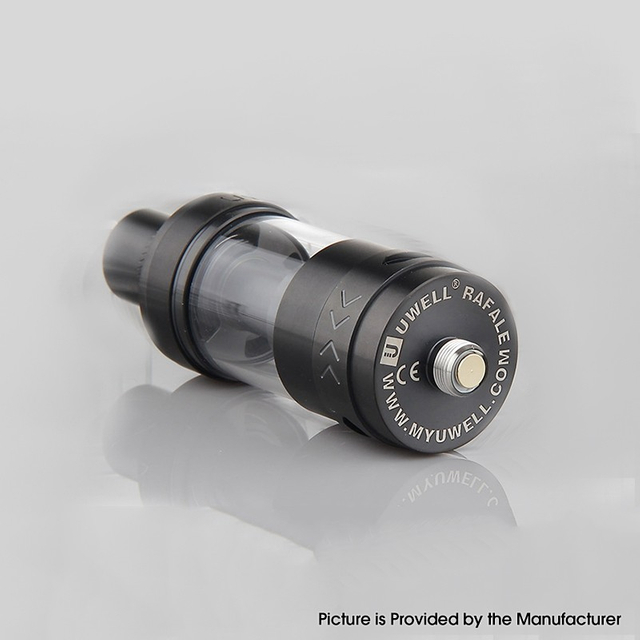 Authentic Uwell Rafale Sub Ohm Tank Vape Clearomizer - Black, Stainless Steel + Quartz Glass, 5ml, 22mm Diameter