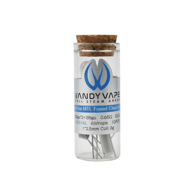 Authentic Vandy Vape Superfine MTL Fused Clapton Wire Coil for Vape RBA / RDA / RTA - SS316, 0.65ohm, 30GA x 2 + 38GA (10 PCS)