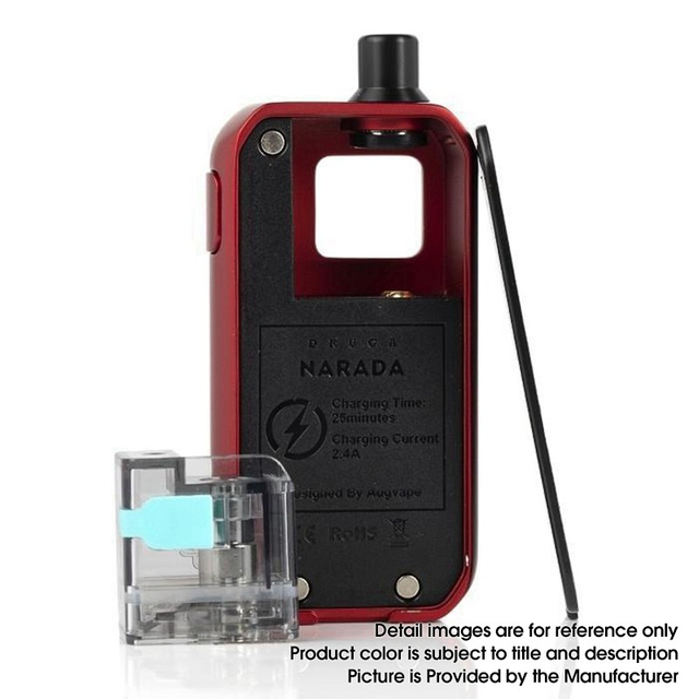 Authentic Augvape Druga Narada 1100mAh Box Mod Pod System Vape Starter Kit, Zinc Alloy, 2.8ml, 0.5 / 0.6ohm