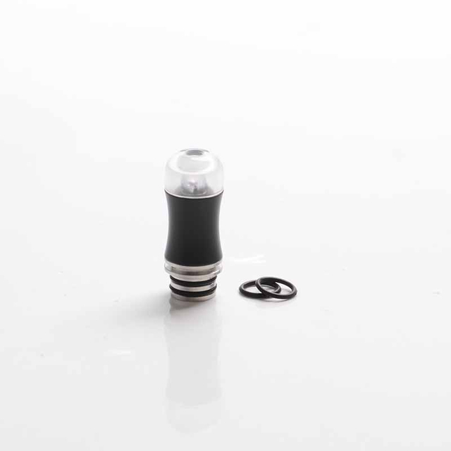 Authentic Auguse Berlian Penggantian MTL 510 Tip tetes untuk RDA/RTA/RDTA/Tangki Sub -OHM Vape Atomizer - Black, Pom + Acrylic, 28MMV