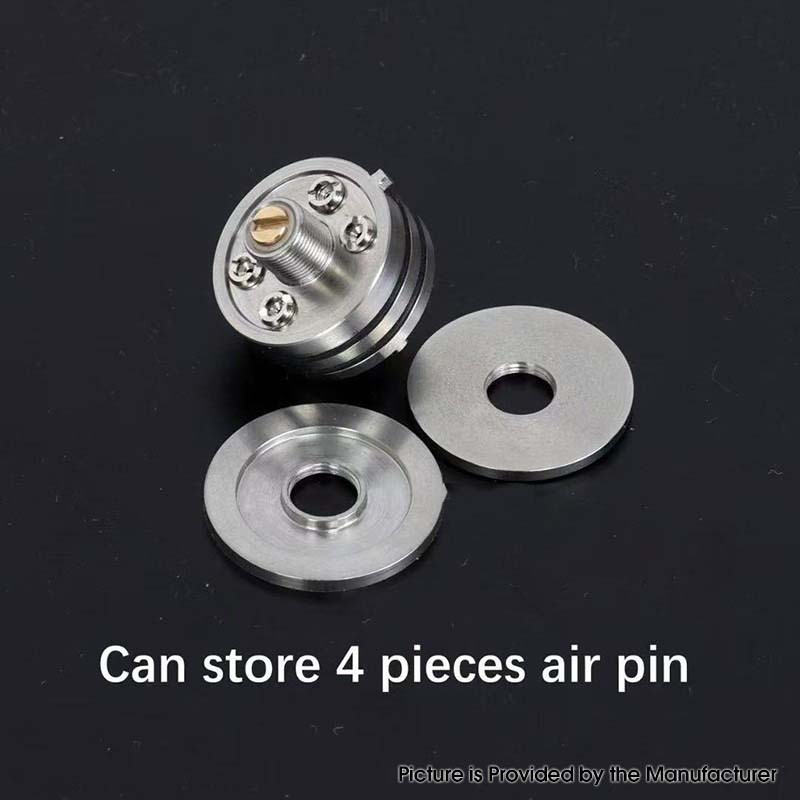 YFTK Thin Base Deck V3 23mm for Flash e-Vapor V4.5S+ / V4.5 Style RTA – Silver Stainless Steel