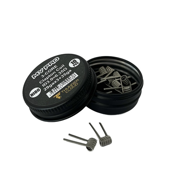 Authentic Thunder Cloud Blaze MV Pro Ni80プリビルドコイル3コアクラプトンコイル-0.35OHM、29GA X 3 + 35GA