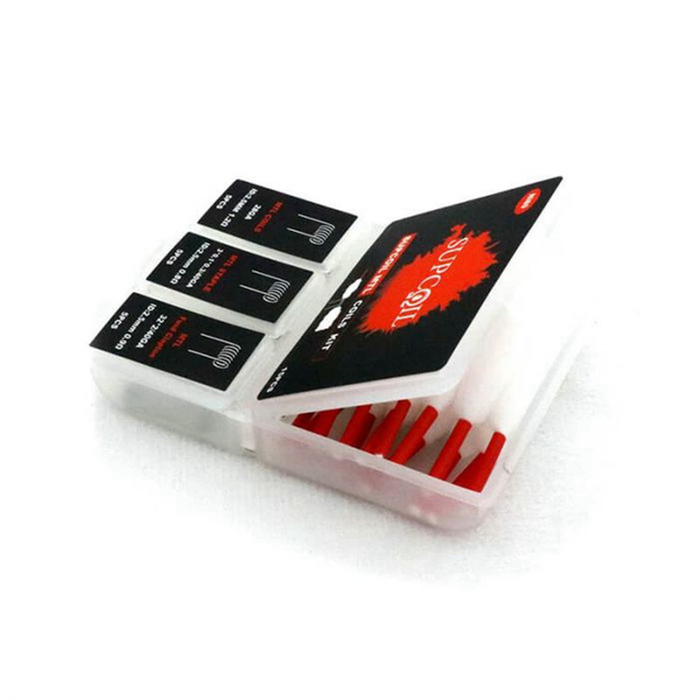 Authentic SUPCOIL MTL Coil + MTL Fused Clapton Coil + MTL Staple Coil Kit - Ni80, 0.8 / 0.9 / 1.2ohm (15 PCS)