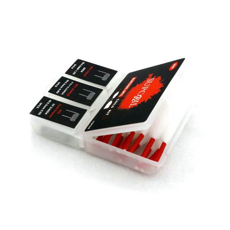 Authentic SUPCOIL MTL Coil + MTL Fused Clapton Coil + MTL Staple Coil Kit - Ni80, 0.8 / 0.9 / 1.2ohm (15 PCS)