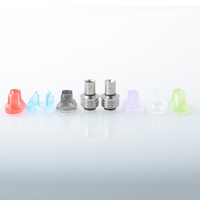Monarchy Cyber BB Billet Drip Tip Set - SS + Acrylic, DL / MTL, 2 PCS BB Connector + 6 PCS Mouthpiece