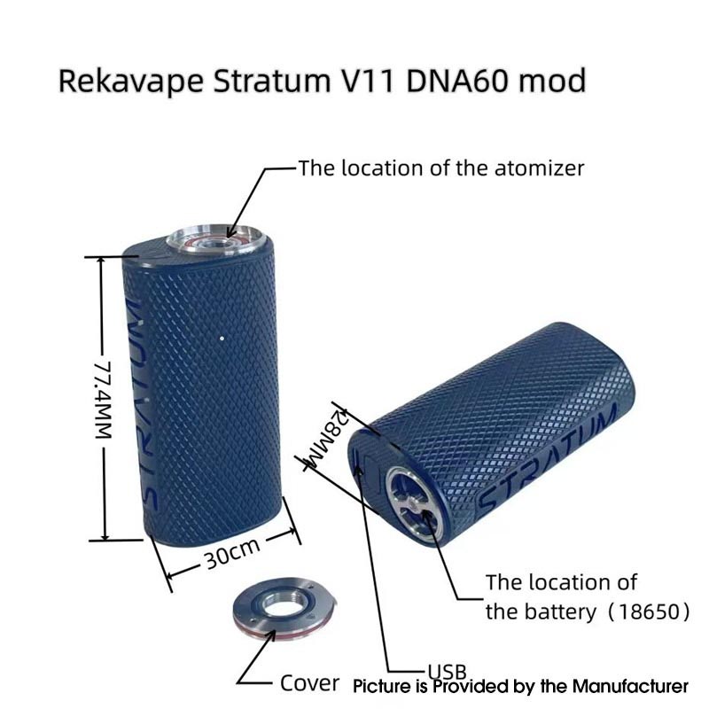 Rekavape Stratum V11 Style VW Box Mod – DNA60 Chip, 1×18650 Regulated Vape Mod