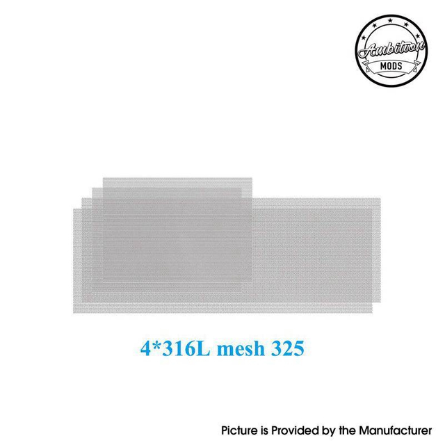 Authentic Ambition Mods Ripley MTL / RDL RDTA Vape Atomizer Replacement 316L Mesh 325 Wire Mesh - (4 PCS)