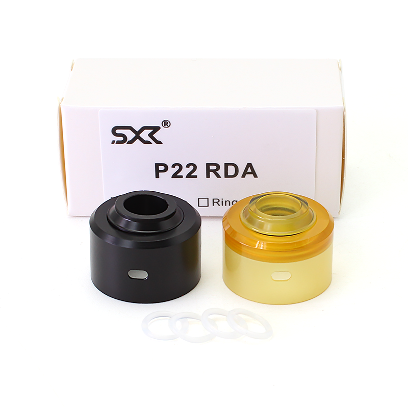 SXK Monarchy P22 RDA Replacement Top Cap - Black + Brown, POM + PEI (2 PCS)