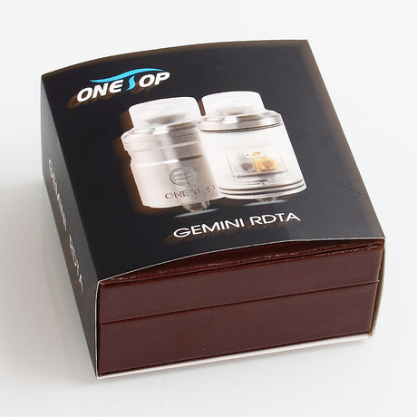 Authentic One Top Onetopvape Gemini RDTA Rebuildable Dripping Tank Atomizer- Gun Metal, Stainless Steel + PC, 26.5mm Diameter