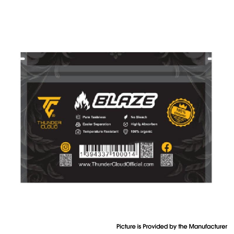 Authentique Thunder Cloud Blaze Organic Wicking Cotton - 12 pieds
