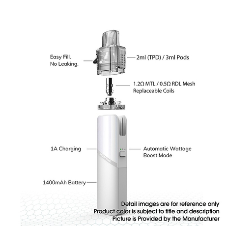  Innokin Sceptre 1400mAh Pod System Mod Vape Starter Kit, MTL 1.2ohm / RDL 0.5ohm, 3.0ml