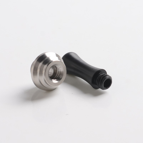 ThunderHead Creations THC Tauren MTL RTA Replacement Long 510 Drip Tip w/ Adapter - Black + Silver