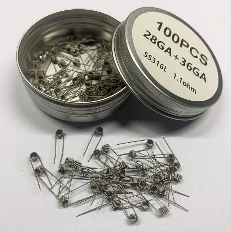 SS316L Quad Core Fused Clapton Prebuilt Vape Coils100pcs Pack