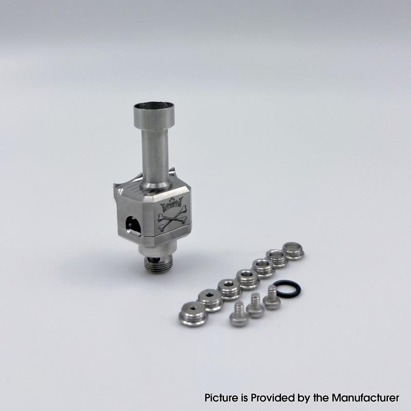 YFTK Monarchy Mobb TC Style RBA Bridge – Billet BB Boro Compatible | 7 Air Pins 1.0-4.0mm Silver