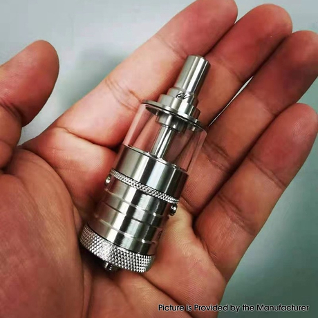 YFTK Flash e-Vapor V4.5S+ Style RTA Replacement Glass Bell Cap + Chimney - Silver, 3.5ml, Stainless Steel (1 PC)