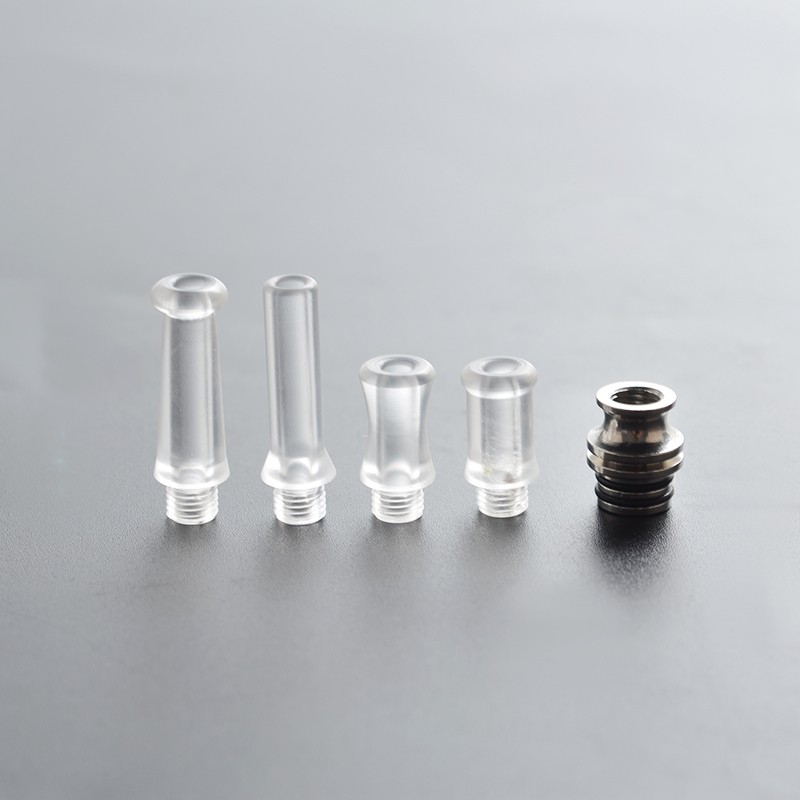 Authentic Reewape T1 510 Drip Tip Mouthpiece Kit for Vape Atomizers 1 Stainless Steel Base + 4 Resin Mouthpieces