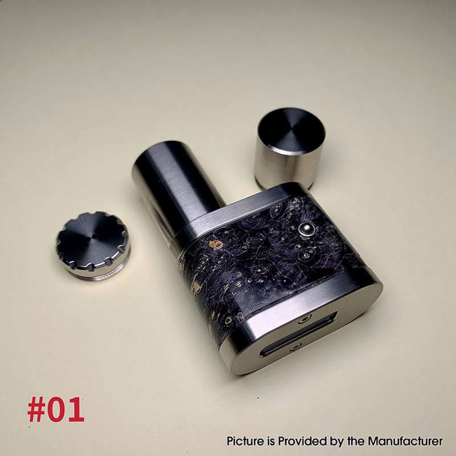 Stratum Balance -Stil 60W TC VW Vape Box Mod Stabwood + Edelstahl, 1 ~ 60W, 1 x 18350 /18650