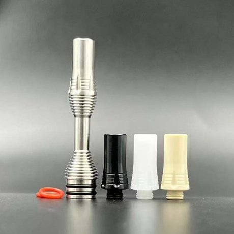 Long 510 Drip Tip Set Stainless Steel Base +4 Mouthpieces for RTA RDA Atomizer
