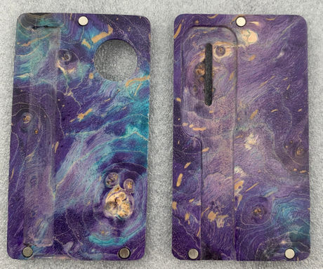 SXK Replacement Front + Back Door Panel Plates for dotMod dotAIO Vape Pod System - Purple, Stabilized Wood (2 PCS)