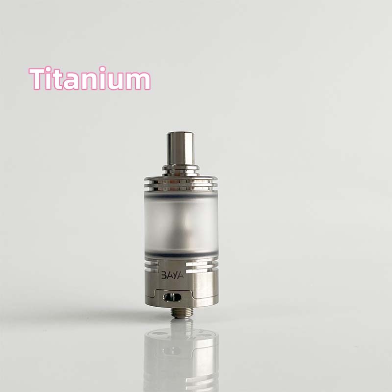Rekavape Baya Style RTA Tank Atomizer - 4.2ml, Silver/Titanium + PEI/PC, 22mm, 1.2/1.5/1.8mm Air Pins