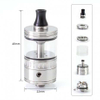 SXK nola style RTA再構築可能なアトマイザー - 銀、3.2ml、8pcsエアピン22mm直径