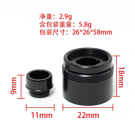 SXK Style Replacement Top Cap with Drip Tip for 5A's Basic V2 Style RDA - Black, POM, 22mm Diameter