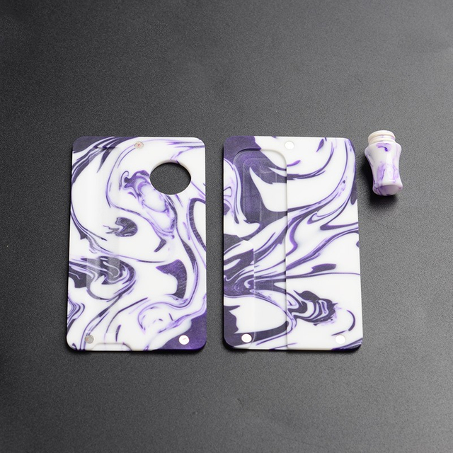 Authentic Ohm Vape AIO Pod Kit Replacement Front Panel + Back Panel + Drip Tip - Purple + White, Resin