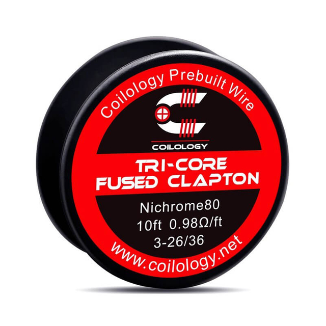Authentic Coilology Tri-Core Fused Clapton Spool Wire for RDA / RTA / RDTA Vape Atomizer - Ni80, 3-28GA / 40GA, 1.73ohm/ft, 10ft